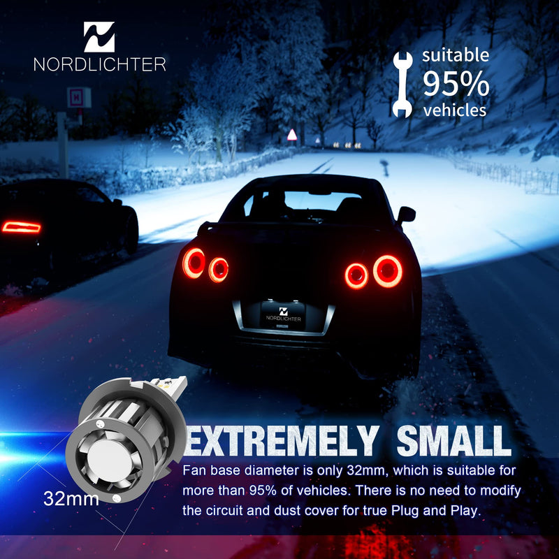 9007 Bulbs, 600% Brighter 9007 Fog Light 6500K Xenon White Extremely Super Bright Plug & Play with Cooling Fan