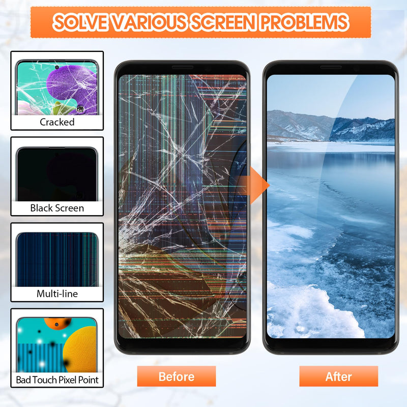 [For S9, NO Fingerprint] Screen Replacement for Samsung Galaxy S9 with Frame, 5.8" G960U G960F Incell LCD Digitizer Touch Screen Assembly Full Repair Tool Kit (IMPORTANT: Fingerprint ID Not Supported)