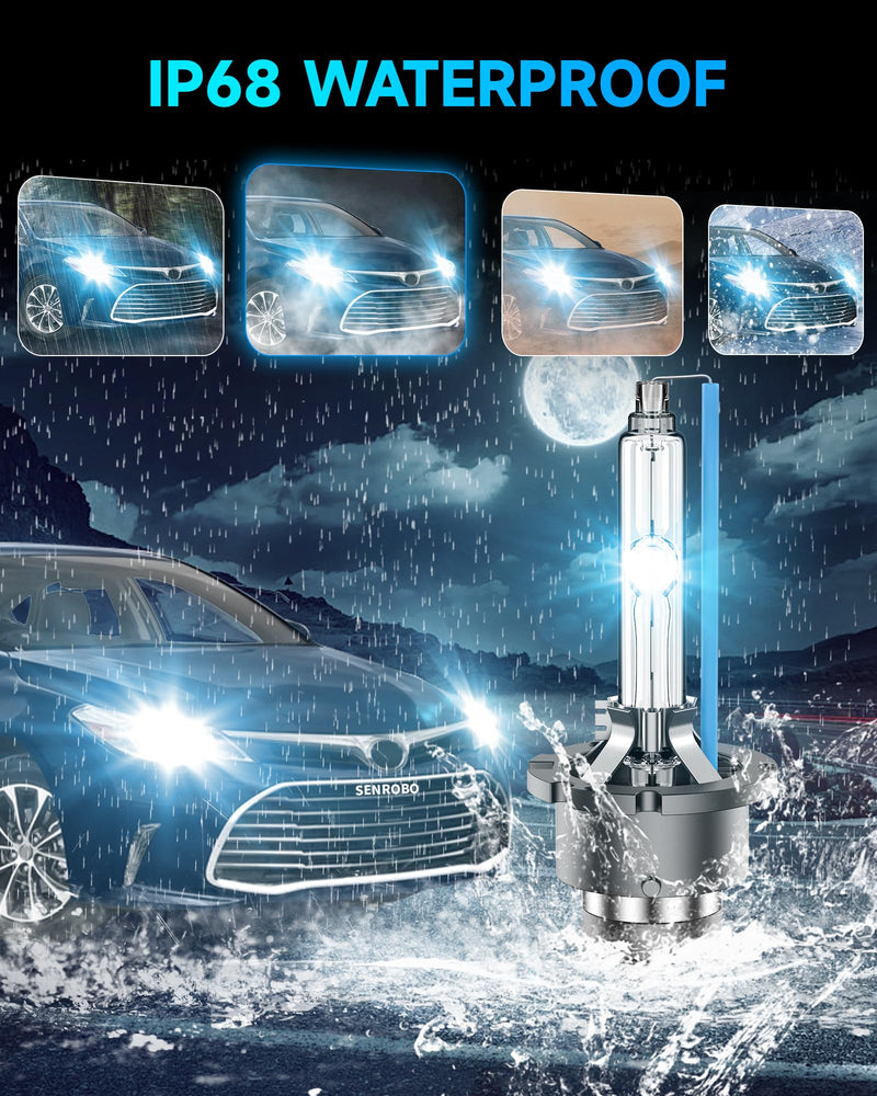 Fit for 2011-2016 Toyota Avalon Sienna Venza D4S HID Xenon Headlight Bulbs, 350% Brightness, High Low Beam Light Bulb, 8000K White Blue, Plug and Play, Pack of 2 D4S-8000K