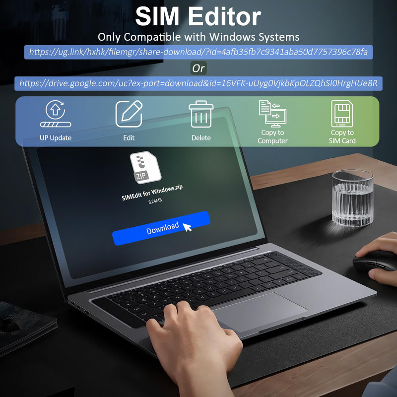 USB C SIM Card Reader-Micro/Nano/Standard SIM Kit with Eject Pin,SIM Card Adapter for Editing & Reading Contacts Messages,USB to SIM Card Adapter Edit,Plug & Play for Windows