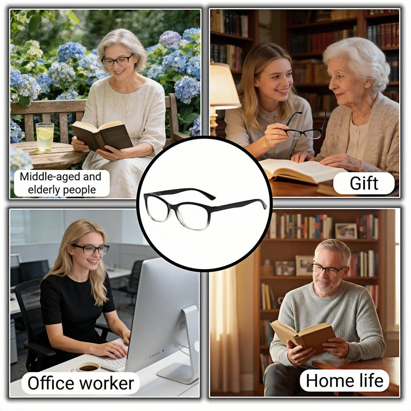 Auto Focus Reading Glasses for Men & Women - Auto Adjust Glasses From +0.50 to +2.50, Flexible Frame Eyeglasses for Small Print, Computer Screen & Close Work