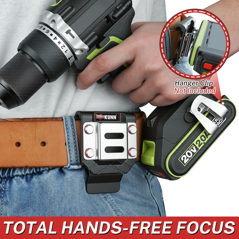 KUNN Drill Holder for Tool Belt, Drill Belt Clip & Tape Measure Holster | Low-Profile Quick-Release Holder | Fits Belts Up to 2.7" | for Impact Driver, Nailer 3