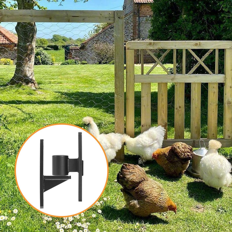 Wall Mount Gate Hinges, 2 Pairs Heavy Duty Fence Gate Hinges 5/8'' Pin Fence Post Hinge Set for Wooden or Concrete Fence Gate (Black, Screws Included) Black-2 Pairs