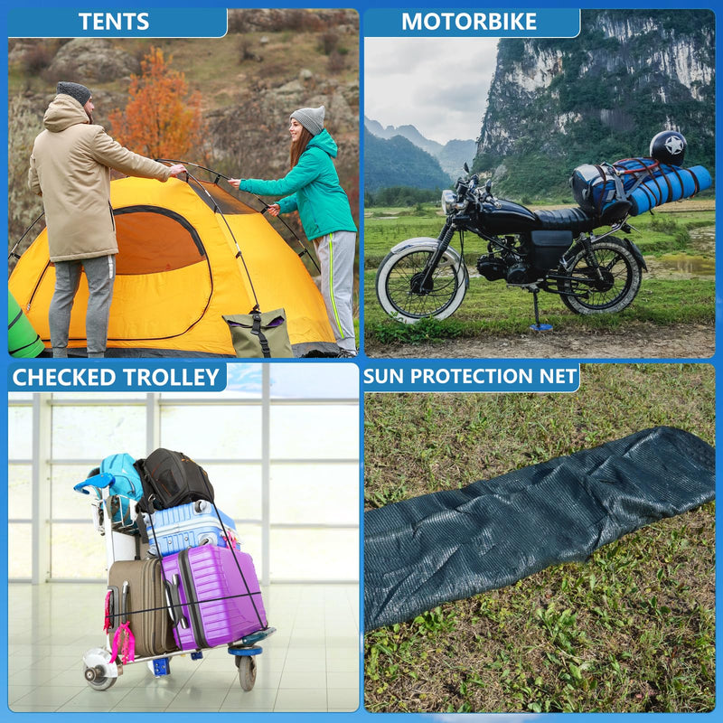 Bungee Cords with Hooks 8 Pack Bungee Cord Includes 12 inches, 18 inches, 24 inches, 36 inches for Bundling Items, Fixing Tarps, Tents, and Carrying Luggage 6MM 12" 18" 24" 36"