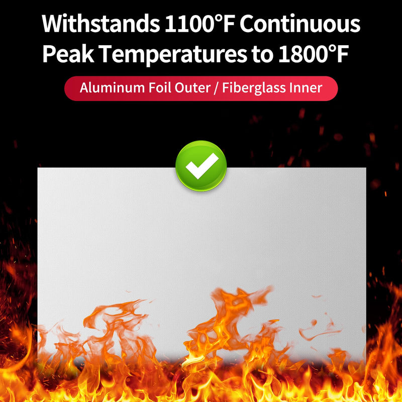 11.8'' X 118.1'' Aluminized Heat Shield Tape, Fiberglass Insulation Thermal Barrier Self Adhesive Backed Blanket Mat Reflective Material High Temp Protection 11.8 x 118.1 Inch