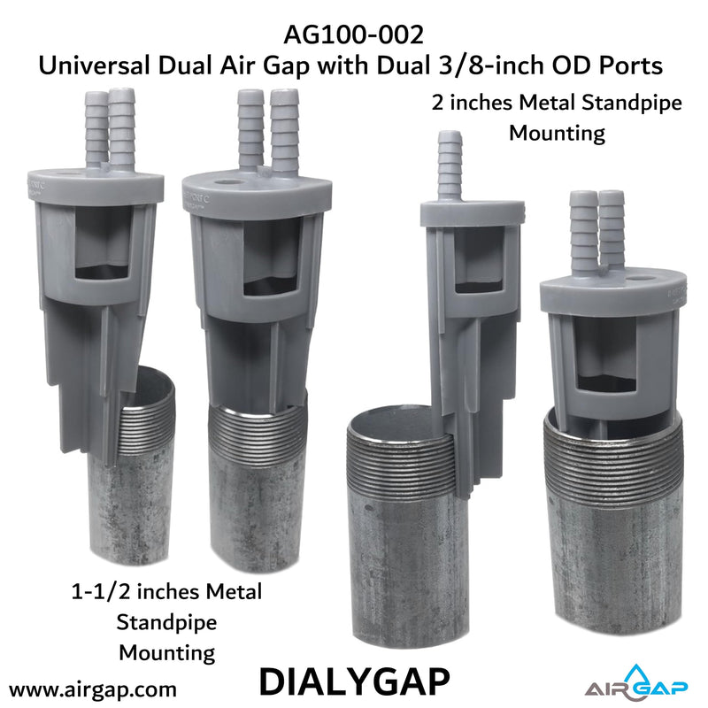Universal Dual Air Gap with Dual 3/8-inch OD Ports (AG100-002, 34800)