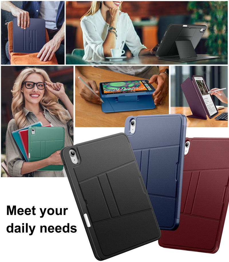 for iPad (A16) 11th Case 11 Inch 2025, iPad 10th Case 10.9 Inch 2022,Vertical Stand, Multiple Horizontal Angles Kickstand, Smart Cover with Pencil Holder, Citrus