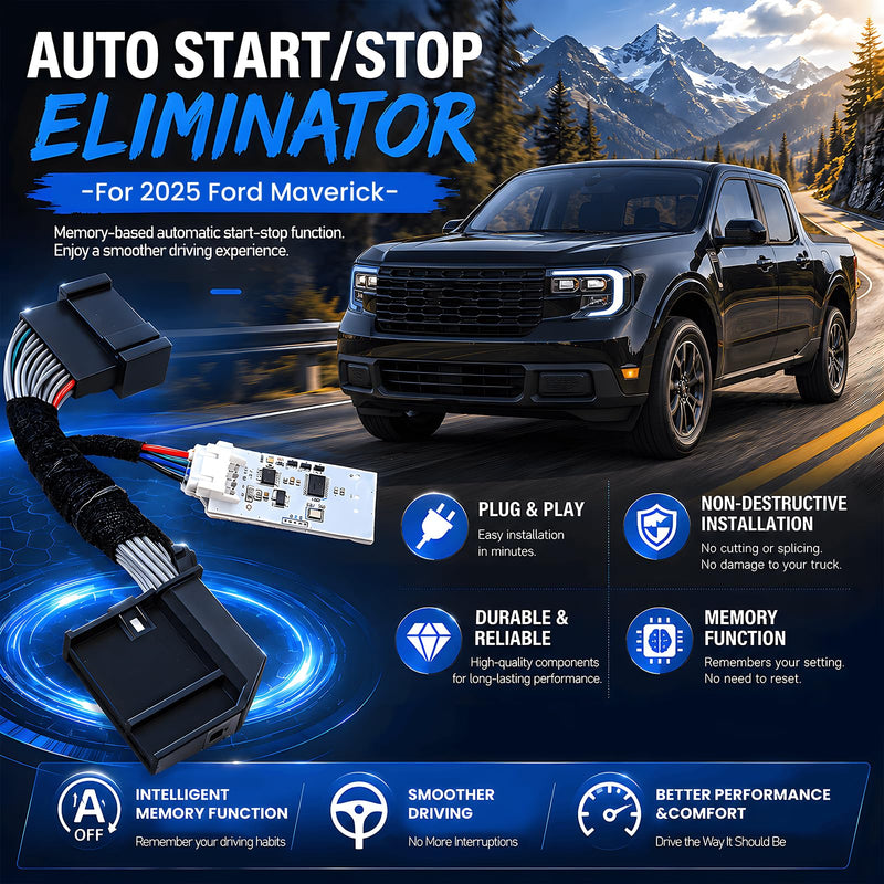 Auto Start Stop Eliminator for 2025 Ford Maverick, Intelligent Memory Module for Automatic Engine Stop Disable, Fits US and Canada Produced Models Only