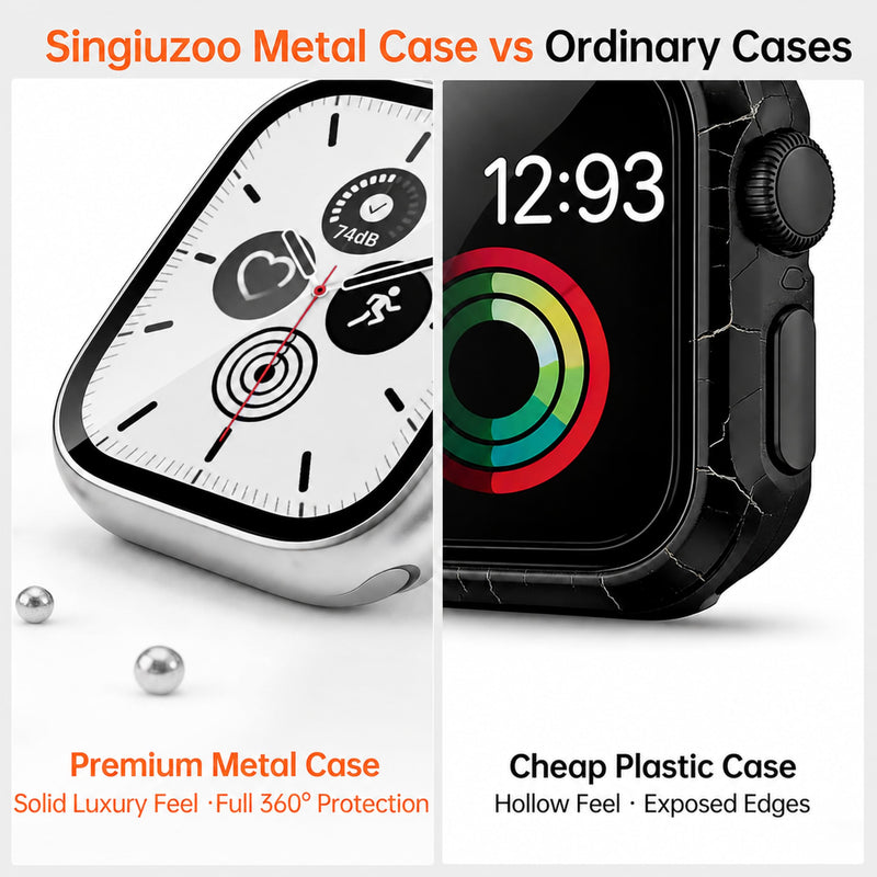 Metal Waterproof Case for 40mm Apple Watch SE 3/2/1 Series 6/5/4 | 40mm Cover Built-in Tempered Glass Screen Protector, Full Coverage, Anti-Scratch, Metal Silver 40mm(SE3/SE2/SE/6/5/4)