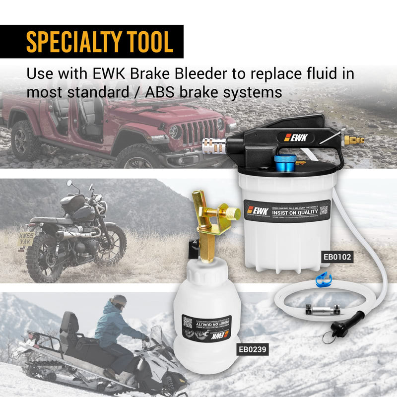 EWK 1L Master Cylinder Brake Fluid Refilling Bottle, Brake Service Dispensing Bleeder Bottle