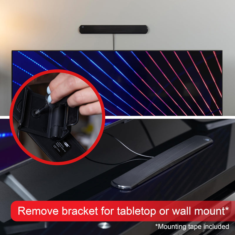 UltraPro Hover Digital TV Antenna Indoor for Smart TV, Long Range HD Local Channels, Easy Mount on Top Design, Supports 4K 1080P HDTV VHF UHF, 360° Reception, 83713 Compact