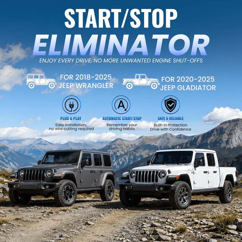 Auto Start Stop Eliminator for 2023-2025 Jeep Wrangler JL, Intelligent Memory Module to Disable Automatic Engine Stop, Fits US and Canada Models Only