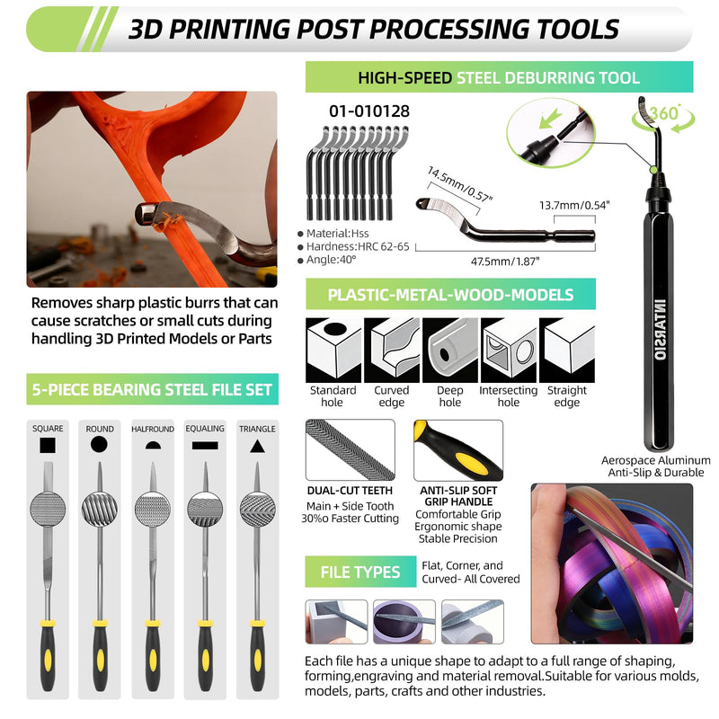 76pcs 3D Printer Tools Kit with Bag, 3D Printer Accessories includes Digital Caliper, Hygrometer, PTFE Tube Kit, Deburring Tool, Scrapers, Nozzle Cleaning, for Bambu Lab, Ender 3, FDM/SLA Printers etc Ultra 3D Maker Version