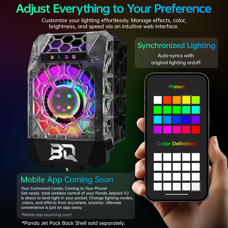 BIQU Panda Jet Pack V2.0 Transparent Shell with RGB Light Upgrade Print Head for Bambu-Lab P1P/P1S/X1C/X1E 3D Printer Panda Jet Pack V2 Transparent