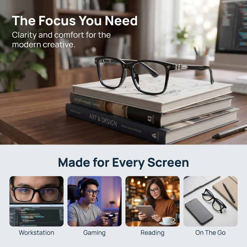 Classic Clear Lens Black Glasses Square Frame,Retro Blue Light Glasses，Daily Accessories Non Prescription