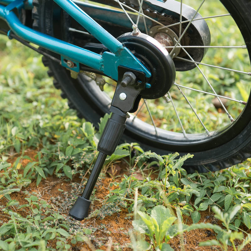 Kids Bike Kickstand Fits 12 14 16 18 20 Inch Bicycles, Aluminum Alloy Kickstand for Kids Bike with Anti-Slip Pad, Universal Fit for Mountain Road Bikes Black For 16 inch wheel