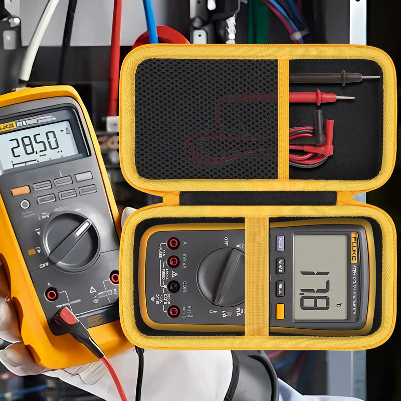 Aenllosi for Fluke 15B+/17B+ Digital Multimeter Hard Case,Fluke Volt Meter Organizer (Case Only)
