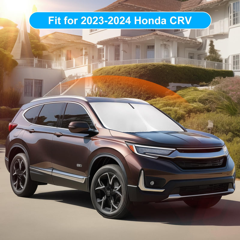 SHINHOME Windshield Sun Shade for 2023 2024 2025 Honda CRV SUV, LX, EX, EXL, Sport, Sport-L, Sport Touring Hybrid, Front Window Sun Visor Blocks UV Rays Foldable CR-V Accessories