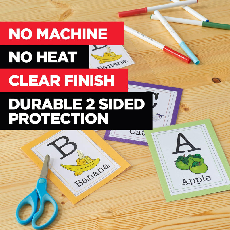 Scotch Self Seal Laminating Pouches 8.5 x 11, Black Border, 5 Pack | No Laminator Machine Needed, Self Laminating Pouches Great for Achievements, Awards & Certificates