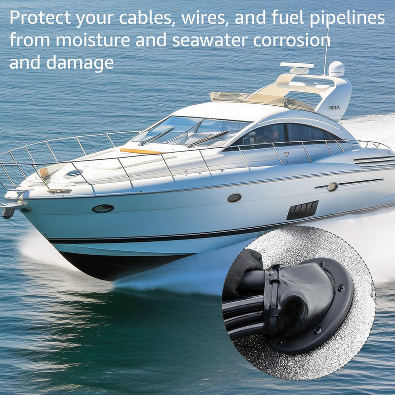 Boat Transom Boot for Diameter 4 2/5 Boat Transom Steering Wires Protection | Marine Cable Boot for Diameter 4 2/5 Boat Transom Steering Wires & Fuel Lines with Cable Tie