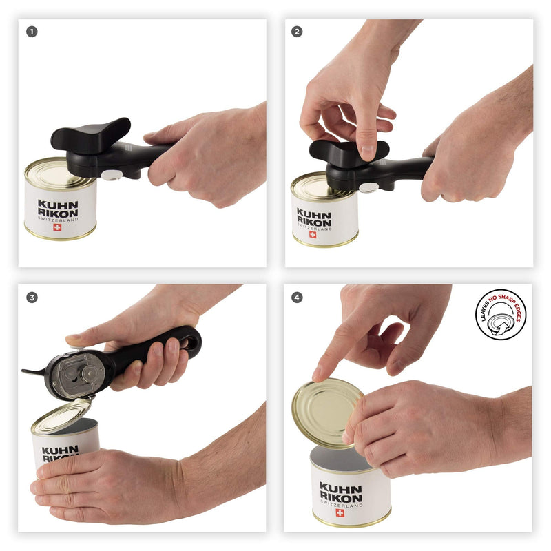 Kuhn Rikon Auto Safety LidLifter/Can Opener with Ring-Pull, 8 x 2.5 x 2.75 inches, Red Can Opener
