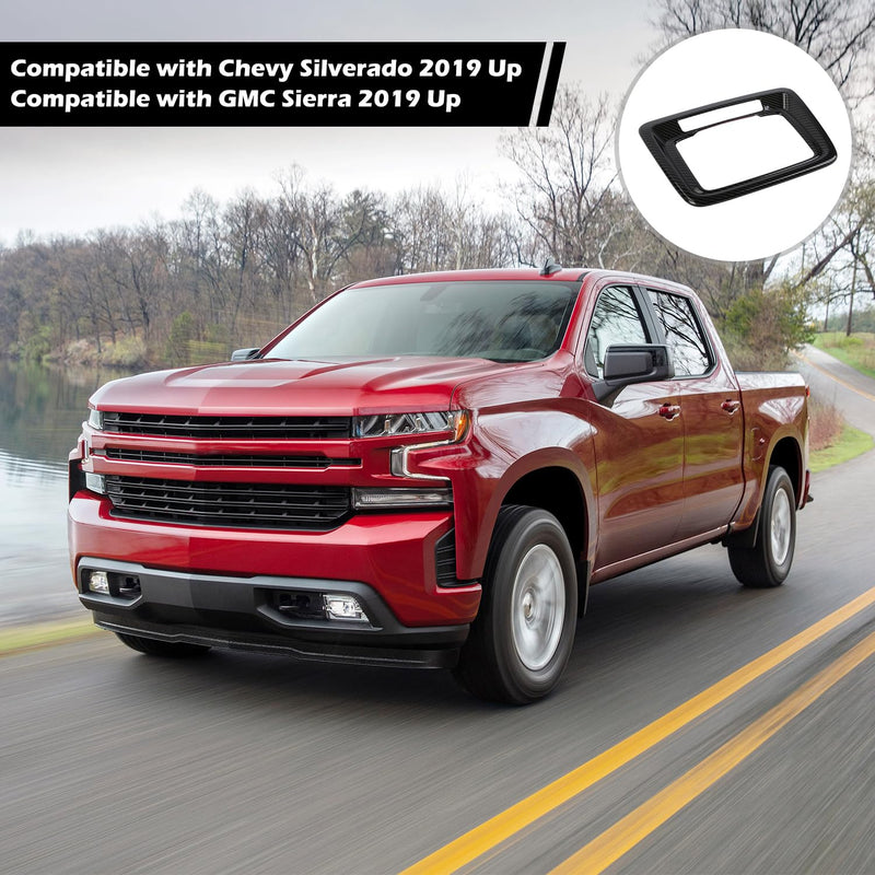 RT-TCZ for Silverado Overhead Console Dome Light Frame Trim for Chevy Silverado GMC Sierra 2019 up Carbon Fiber Interior Accessories