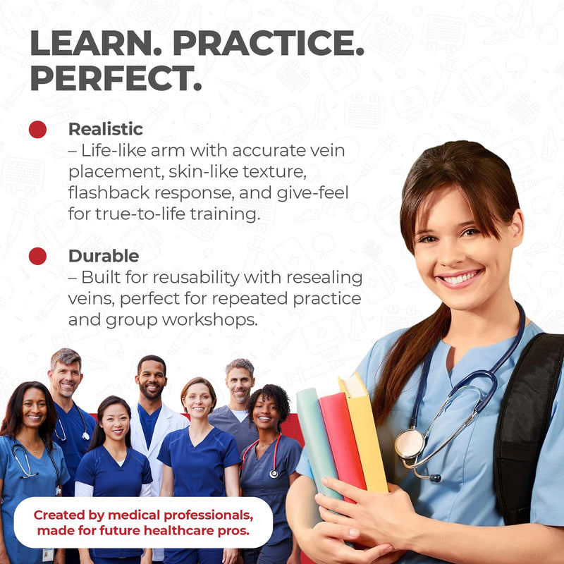 Phlebotomy Practice Kit and IV Practice Kit for Nurses and Other Medical Professionals - Practice and Perfect Venipuncture Skills Before Working On Real People