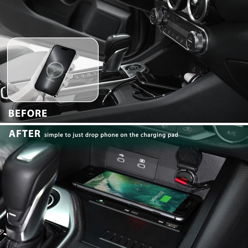 KEWISAUTO Car Wireless Charger for Nissan Sentra S, SV, SR 2020-2024, Center Console Charging Panel QC PD Fast Phone Charger Pad for 2020 2021 2022 2023 2024 Nissan Sentra S, SV, SR Accessories