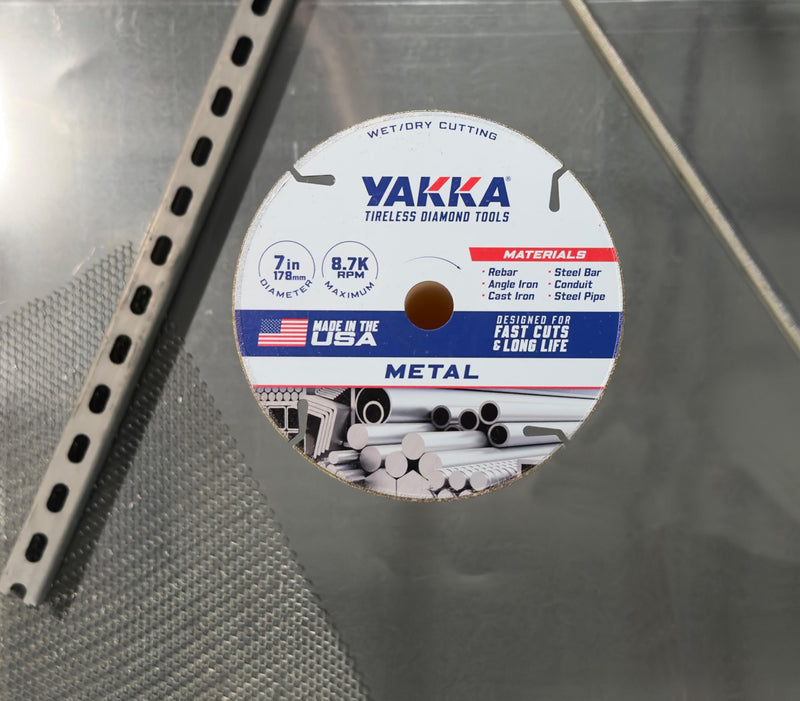 Yakka 7 Inch Metal Cutting Segmented Diamond Blade cuts a Wide Range of Metals, Made with Advanced Electroplating Technology for a Long Life & Comes with 7/8 inch Arbor & 5/8 inch Reducer Ring 7.0"