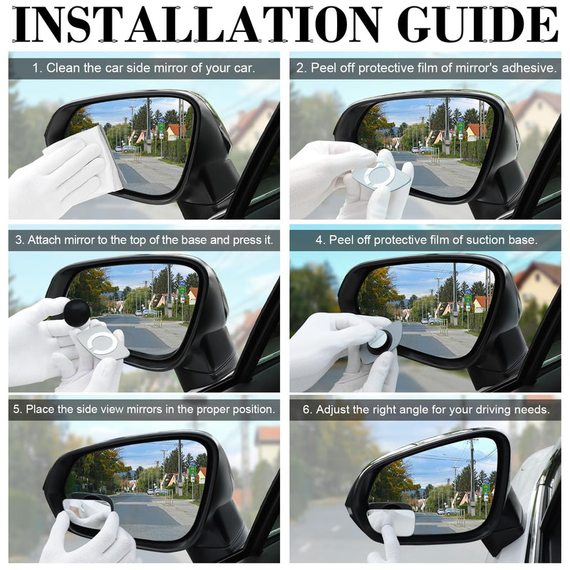 LivTee Blind Spot Car Mirror, HD Glass Frameless Convex Side Mirror Blindspot, Wide Angle Rear View Mirrors for SUVs, Trucks and RVs - Car Accessories Frameless-New