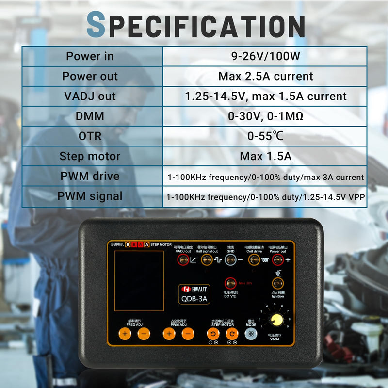 QDB-3A Ignition Coil Tester, Automobile Actuator Drive Detector, Drive Fault Tester - Test Including Injector Solenoid Valves Idle Stepping Instrument Urea Pump Motors Ignition Coitester