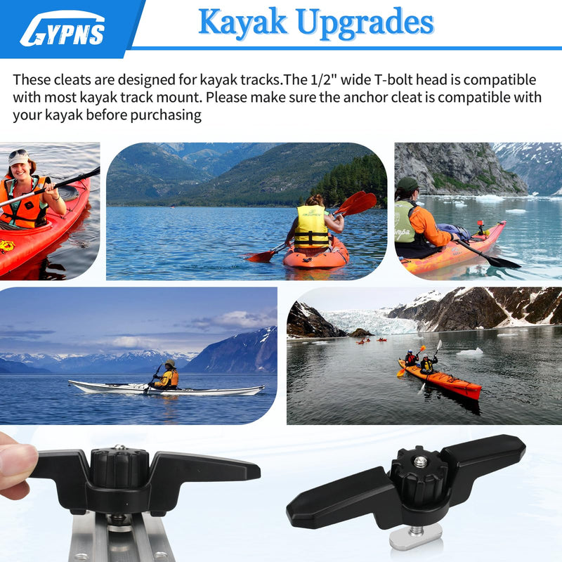 Kayak Track Mount Anchor Cleat, for XL Track Mount Line Cleat Kayak Accessories （2 Pack）