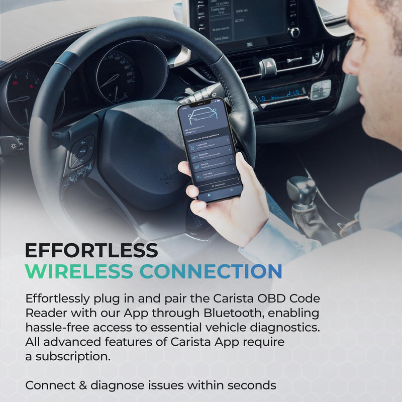 Carista OBD - Bluetooth OBD2 Scanner - Car Scanner Diagnostic Tool and Code Reader with Access to Diagnostics, Customizations, Service Tools, and Live Data - Subscription Required