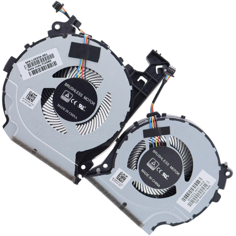 Deal4GO CPU GPU Graphics Cooling Fan kit L32638-001 L20335-001 L20334-001 Replacement for HP 15-CX 15T-CX0000 15-CX0056WM CPU GPU Fans Kit