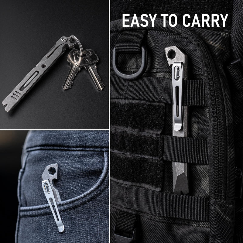 5-in-1 Portable EDC Pry Bar Multi Tool, Ultra-durable & Lightweight (Matte) | Multi-tool,Ultra-lightweight, High strength & sturdy, Rust & corrosion proof, Ideal for Daily Outdoor, Camping, Repairs Matte