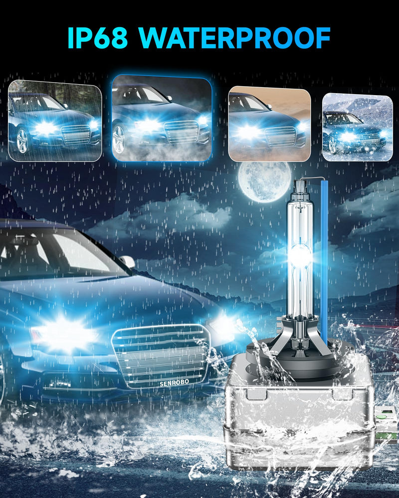 D3S HID Bulb Fit for Audi A3 S3 A4 S4 A5 S5 RS5 A6 S6 A7 S7 A8 Allroad Quattro Q3 Q5 SQ5 Q7 OEM 4300K 35W Projector D3S Xenon Headlight Bulbs Replace, 8000K D3SC1 Bi-xenon Light, Pack of 2