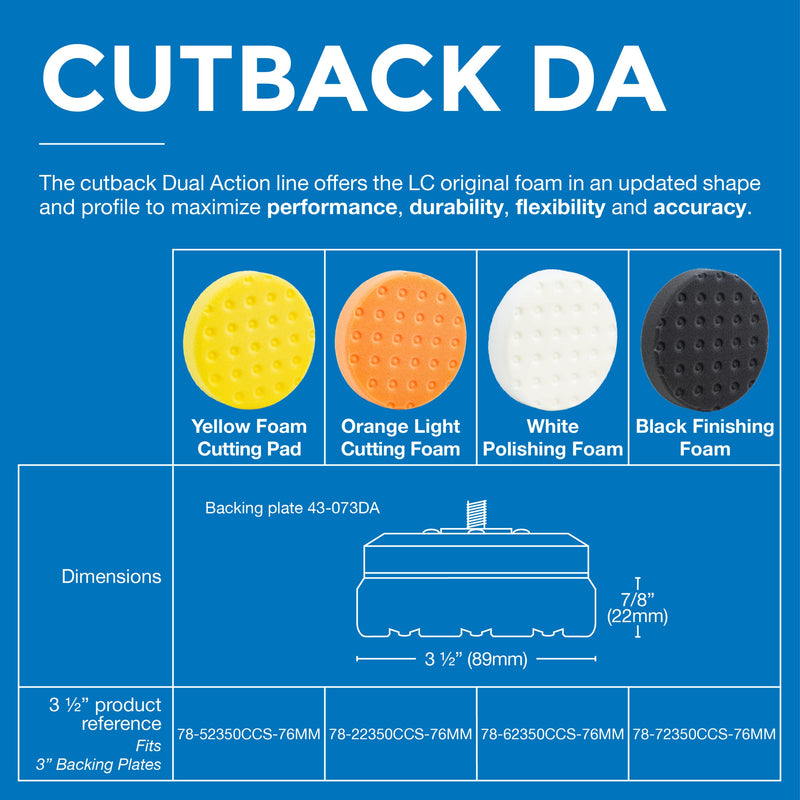 3.5" CCS Foam Pad Kit (Set of 3) – Light Cutting, Polishing and Finishing. Fits 3" Backing Plate. 3.5" Multi
