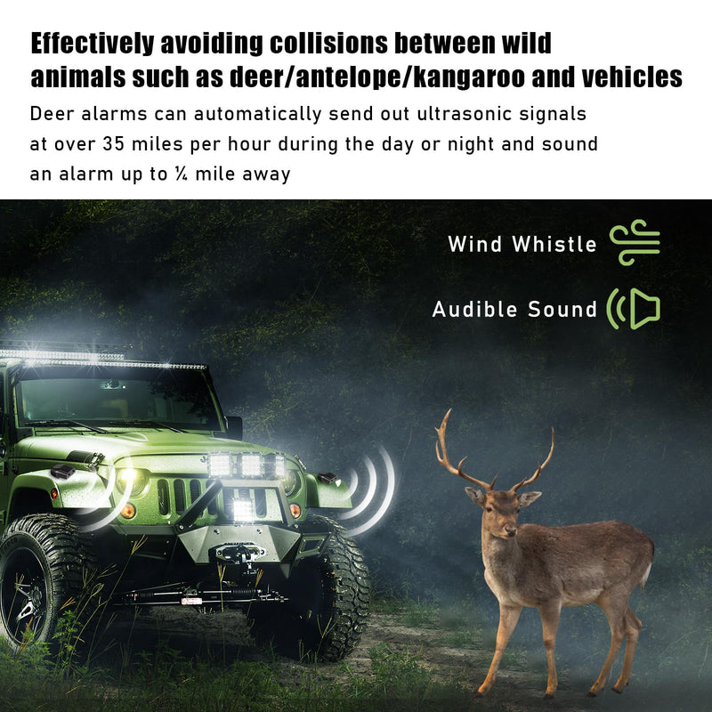 4 PCS Deer Whistles for Car, Auto Save a Deer Warning Device, Universal Deer Horn with Rubber Pads to Avoid Collision, Animal Alert Motorcycle Car Accessories (Black) Black 4 PCS