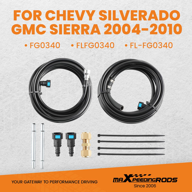maXpeedingrods FG0340 Fuel Lines Repair Kit, for 2004-2010 Chevrolet Silverado, Fuel Vent Lines FL-FG0340 for GMC Sierra 1500 2500 3500 4.3L, 4.8L, 5.3L, 6.0L, 8.1L Pickup, Direct Replacement