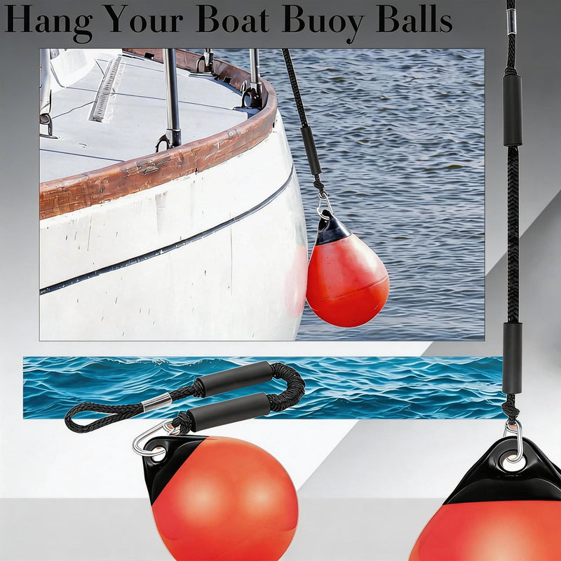 2 PK Black Bungee Dock Lines for Boats 2FT with 316 Stainless Clip Boat Accessories Marine Grade Boat Rope Boating Accessories Boat Dock Lines Jet Ski or PWC Mooring Boat Lines & Dock Ties