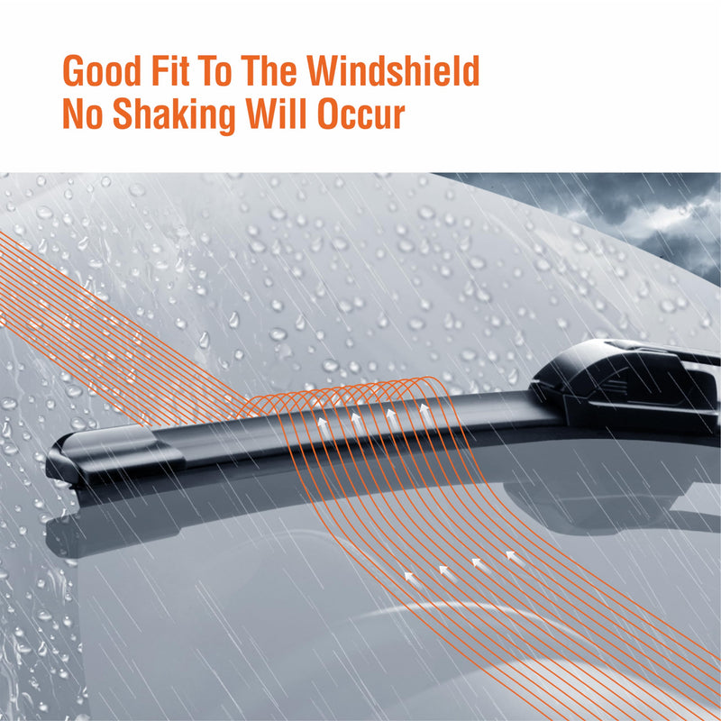 Silicone Wiper Blades 26 16 Replacement for Toyota Corolla 2019-2009 RAV4 2023-2013/Honda CRV 2016 2015 2014 2013 2012+More OEM Quality Windshield Wiper Blades for My Car(Set of 2) 26"+16" (J/U Hook)Front Silicone Windshield