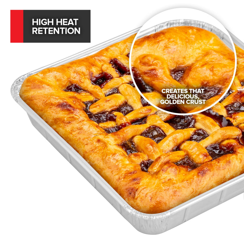 Stock Your Home (Set of 40) Aluminum Pans Disposable, (20) 9x13, (10) 8x8, (10) 1-Lb Heavy Duty Foil Pans, Baking Tins, Cooking Trays, Large and Small Catering Food Containers for Roasting, Serving