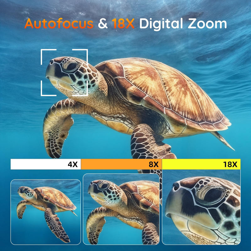 8K Underwater Digital Camera - MaxMango 70MP 33FT Waterproof Camera with 64G Card - Underwater Camera for Snorkeling Floatable Dual-Screen Selfie 2500mAh Battery Point and Shoot Digital (Orange)