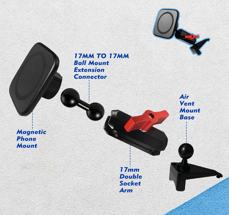 Aluminum Alloy 2026 2025 2024 Tacoma 4Runner Magnetic Phone Mount Holder | Cradle for 2026 2025 2024 Tacoma 4Runner|for Most Smartphones| Forward Extendable | Aluminum Alloy 14”-2024+ Tacoma