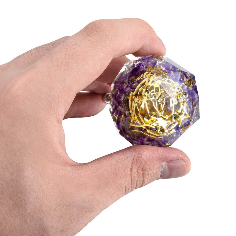Lpraer 2Pcs Resin Crystal Knobs with Amethyst Decorative Stone Drawer Pulls Cabinet Knob for Kitchen Cupboard Dresser Closet Wardrobe