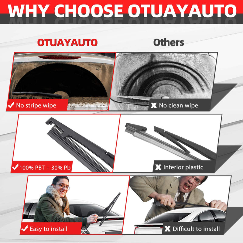 OTUAYAUTO Rear Windshield Wiper Arm Blade Kit - Replacement for Hyundai Veloster 2012-2017 - [New] OEM # 988112V000 Rear Wiper Kit-for Hyundai Veloster 12-17