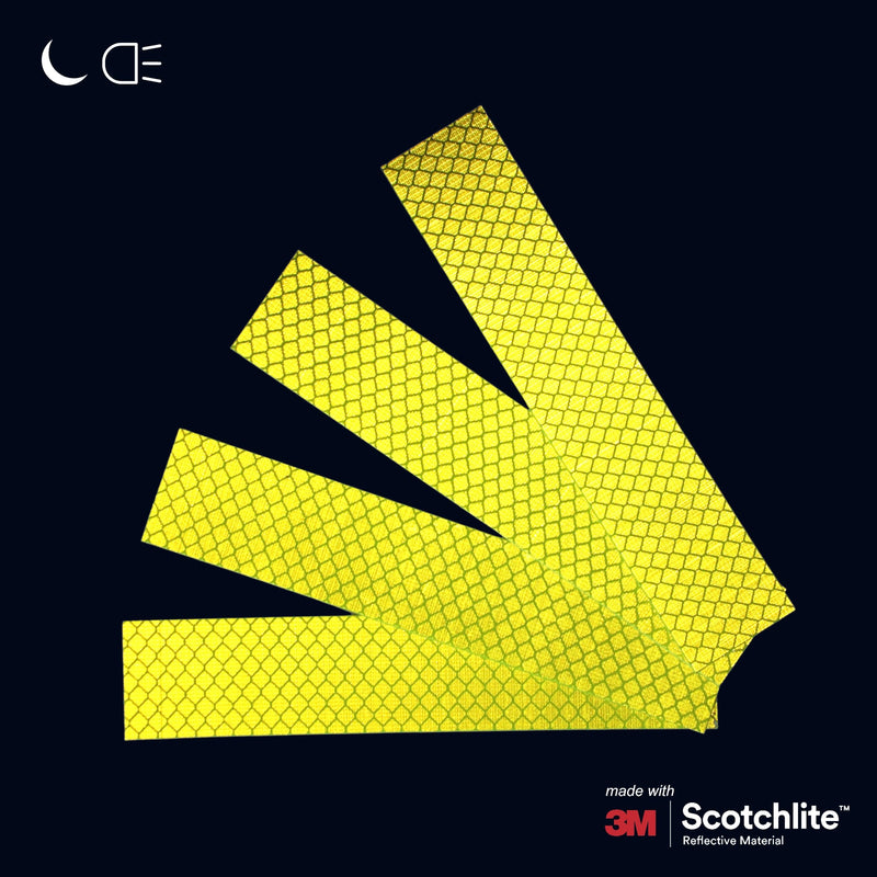 Salzmann Reflective Diamond Grade Sticker | Waterproof, All-Weather Reflective Stickers | Made with 3M Diamond Grade | Ideal for Cars, mailboxes, Garage Doors, etc. | Pack of 4 Yellow