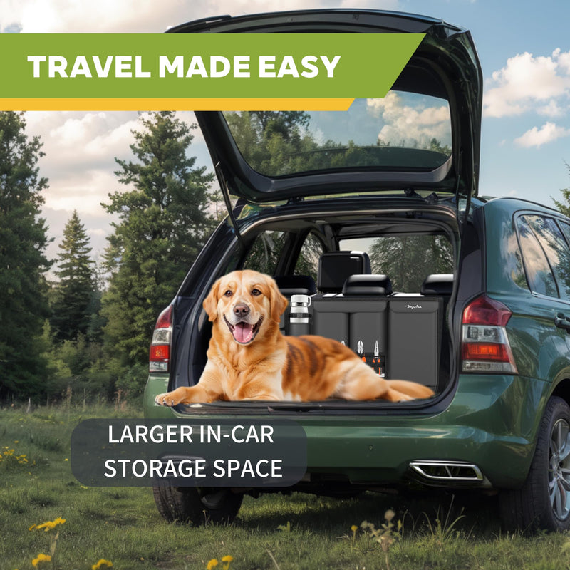 Backseat Hanging Trunk Organizer for SUVs, Cars, Trucks & MPVs | Multi-Pocket Storage with Anti-Slip Straps | Space-Saving Auto Accessory | Gift for Drivers | Black, 37.8" x 18.1" - K230 Oxford fabric-Black