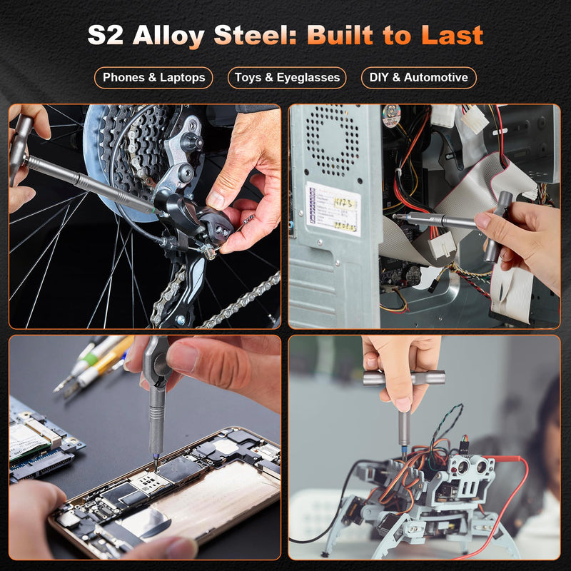 50 in 1 Magnetic Ratchet Screwdriver Set, S2 Alloy Steel Precision Bits Multi Bit Screwdriver Kit, Portable Repair Tool Set for Home, Electronics, Phone, Laptop, Eyeglass, Car, Bike & DIY