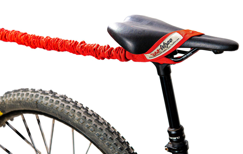 The Original Bike Bungee Tow Rope for Kids | MTB & Cycling Stretch Pull Strap for Riding Further with Your Child | Compatible with Any Bicycle Kids Original EZ Tab Red
